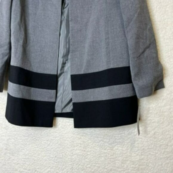NWT Tahari Arthur S Levin Womens Suit Jacket Open Front Gray Black size 8 - Picture 5 of 7